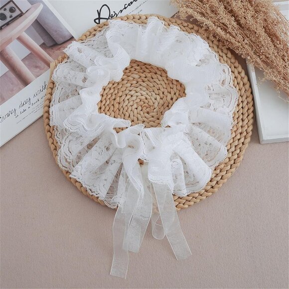 Vintage Lace Collar and Cuffs Set for Halloween Cosplay Victorian Theme - Picture 2 of 7